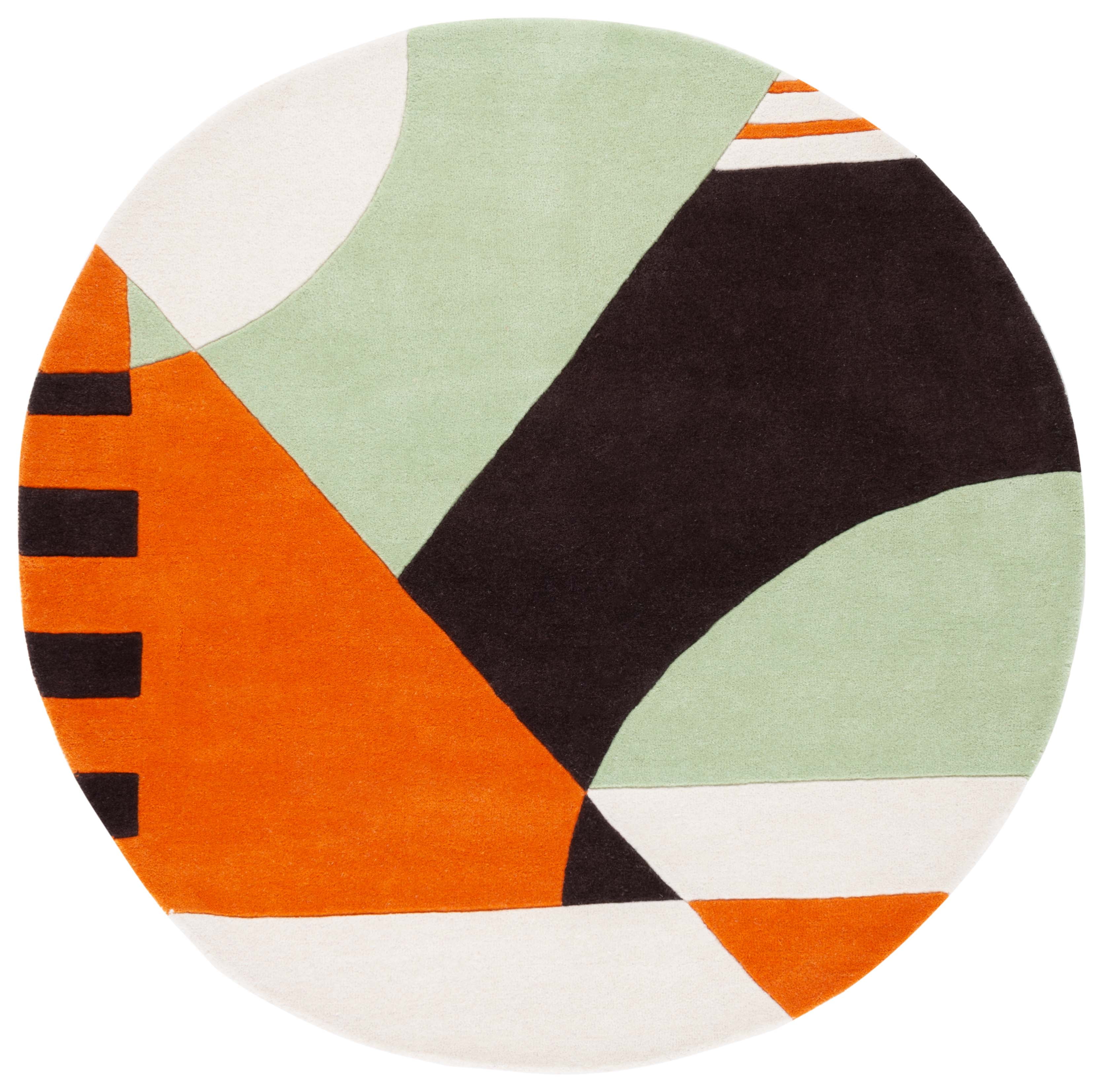 SAFAVIEH Rodeo Drive Kenneth Abstract Area Rug, Green/Brown, 6' x 6' Round