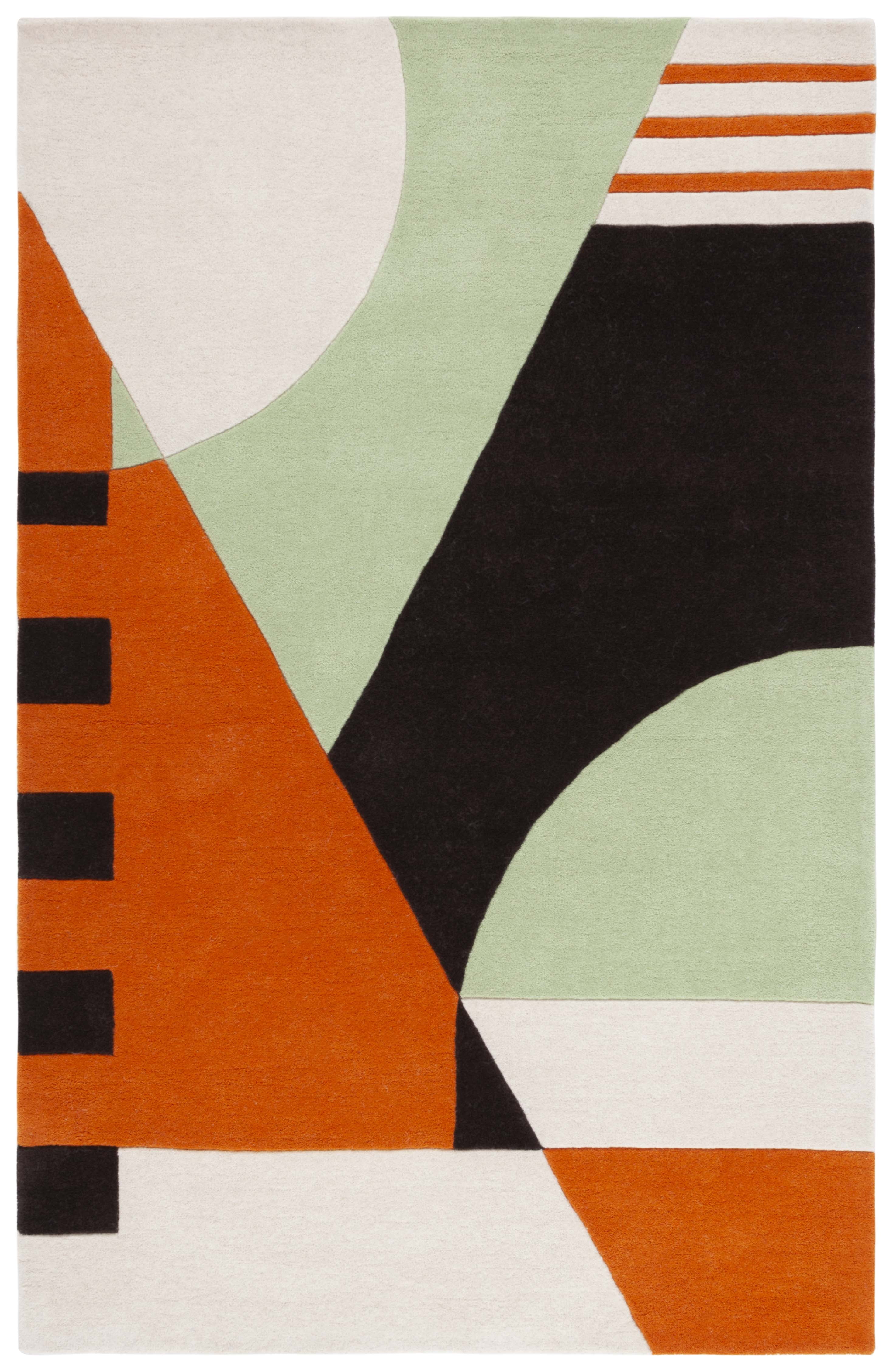 SAFAVIEH Rodeo Drive Kenneth Abstract Area Rug, Green/Brown, 6' x 9'