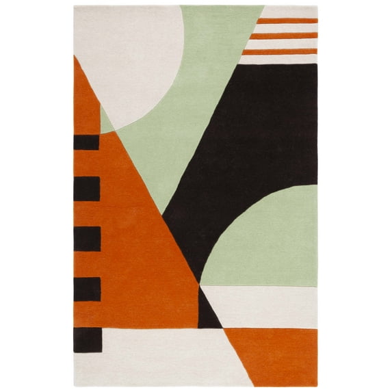 SAFAVIEH Rodeo Drive Kenneth Abstract Area Rug, Green/Brown, 8' x 10'