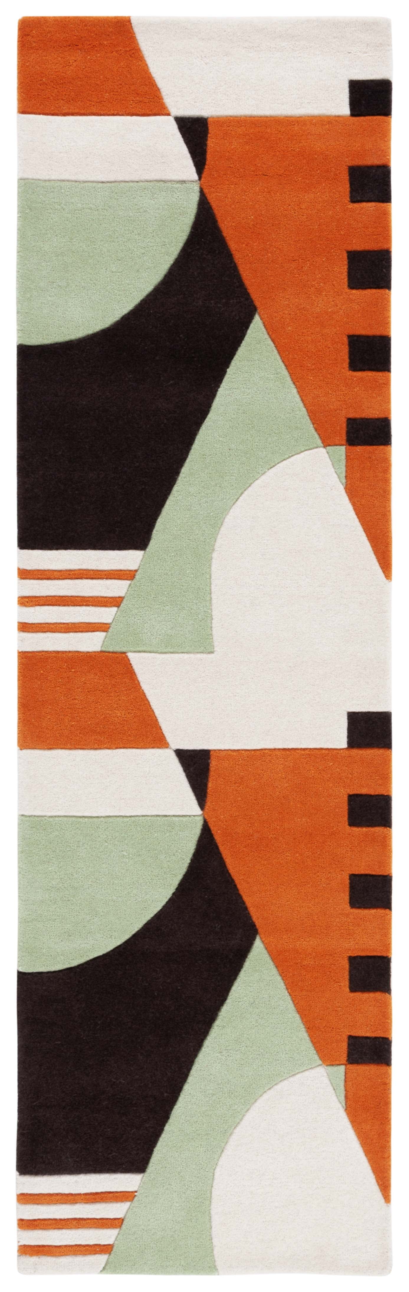 SAFAVIEH Rodeo Drive Kenneth Abstract Runner Rug, Green/Brown, 2'3" x 8'