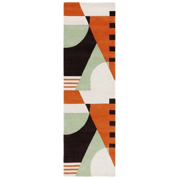 SAFAVIEH Rodeo Drive Kenneth Abstract Runner Rug, Green/Brown, 2'3" x 8'