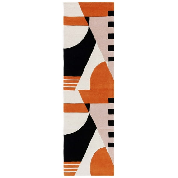 SAFAVIEH Rodeo Drive Kenneth Abstract Runner Rug, Ivory/Rust, 2'3" x 8'