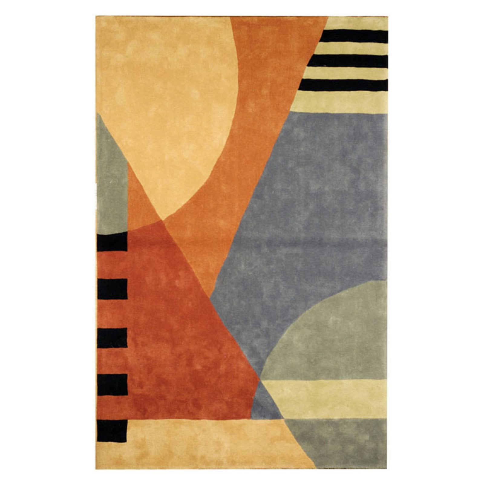 Hand-Tufted Blue Wool Rectangular Area Rug - 7'6" x 9'6"