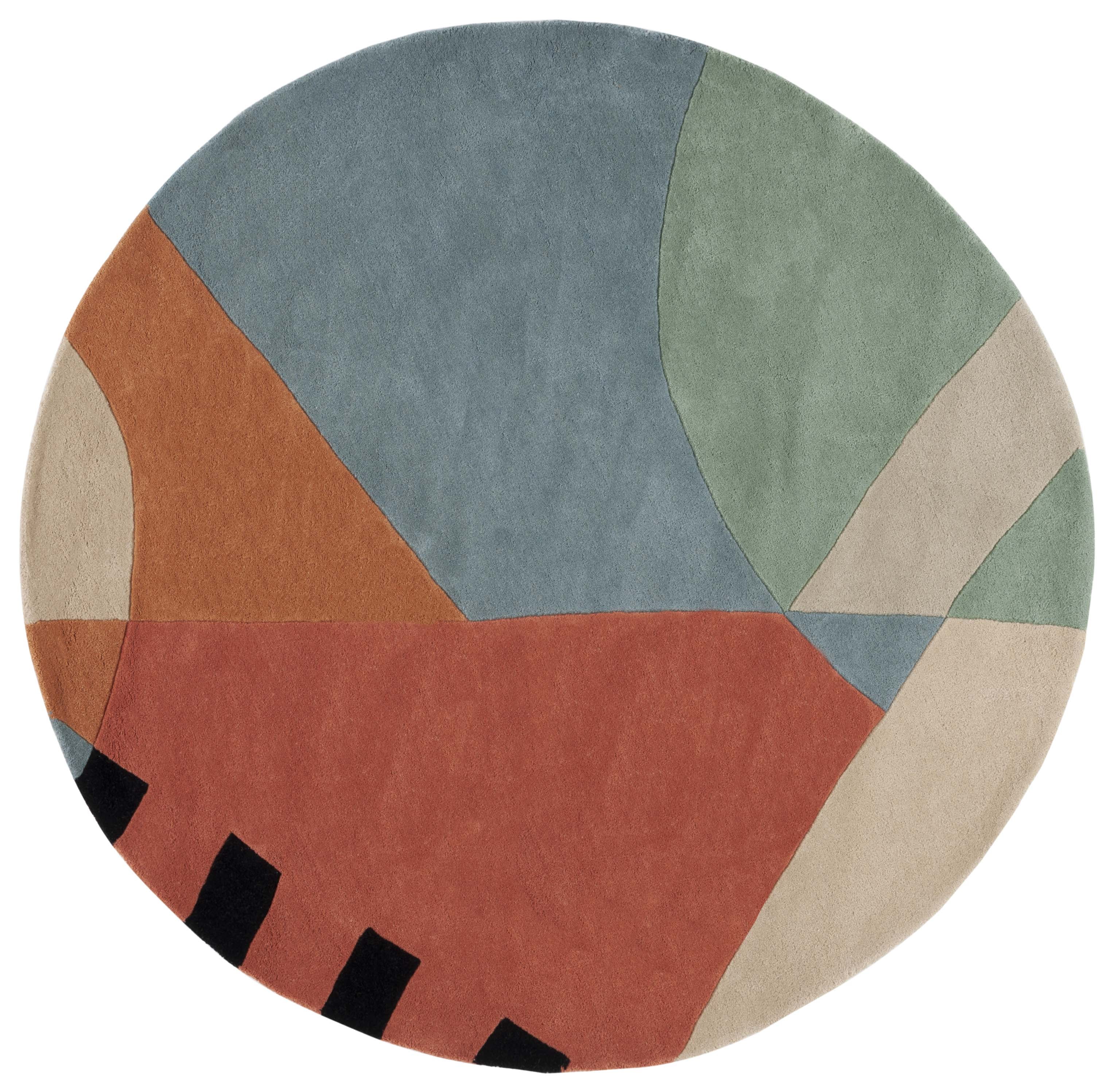 SAFAVIEH Rodeo Drive Kenneth Abstract Area Rug, Gold, 7'9" x 7'9" Round