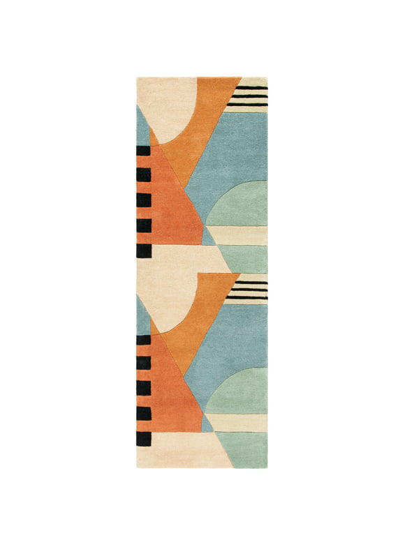 SAFAVIEH Rodeo Drive Kenneth Abstract Wool Runner Rug, Gold, 2'6" x 14'