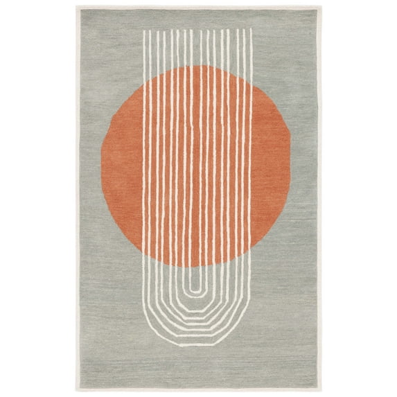 SAFAVIEH Rodeo Drive Lorin Abstract Area Rug, Gray/Rust, 4' x 6'