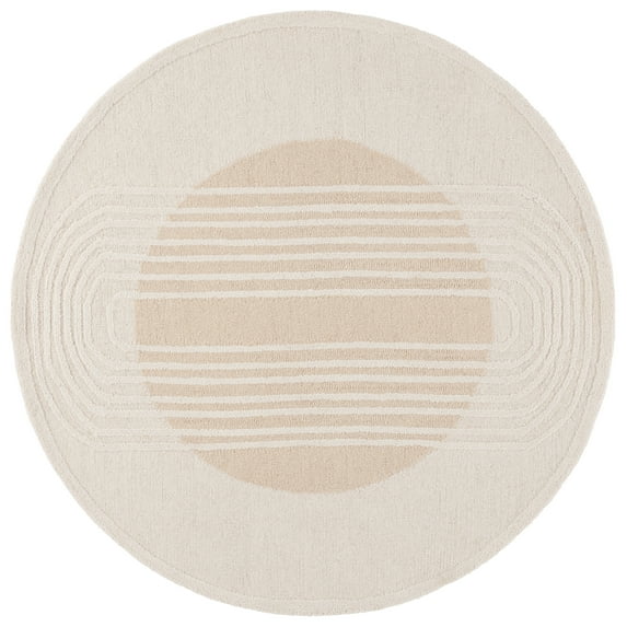 SAFAVIEH Rodeo Drive Lorin Abstract Area Rug, Ivory/Beige, 6' x 6' Round