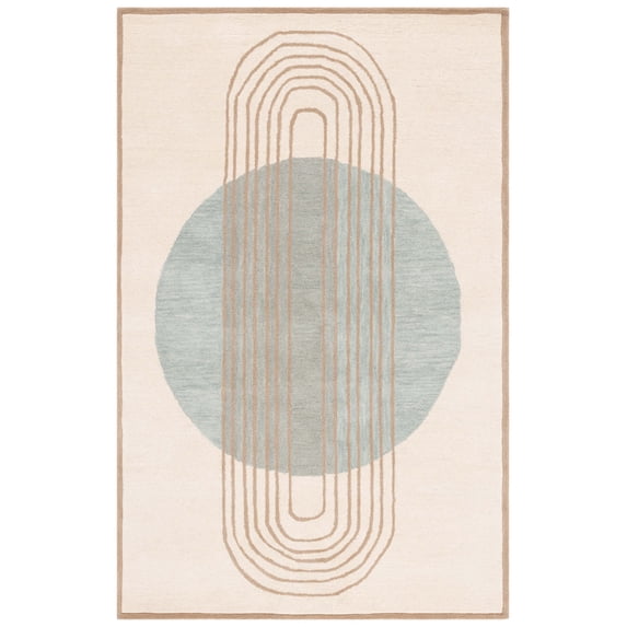 SAFAVIEH Rodeo Drive Lorin Abstract Area Rug, Ivory/Blue, 4' x 6'