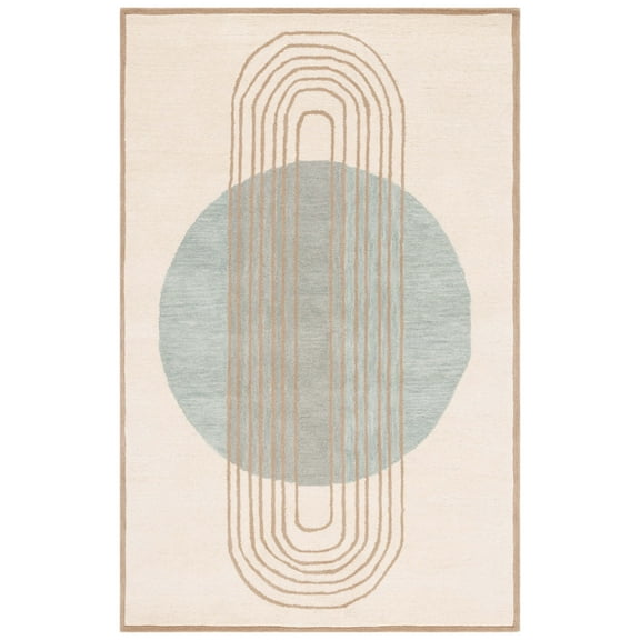 SAFAVIEH Rodeo Drive Lorin Abstract Area Rug, Ivory/Blue, 8' x 10'