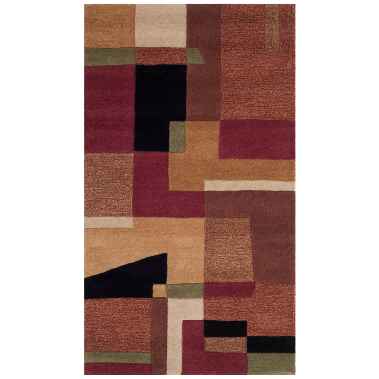 Rodeo Drive Red Wool Hand-Tufted Abstract Area Rug