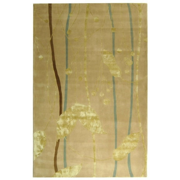 SAFAVIEH Rodeo Drive Shaelyn Abstract Floral Wool Area Rug, Ivory/Gold, 7'6" x 9'6"