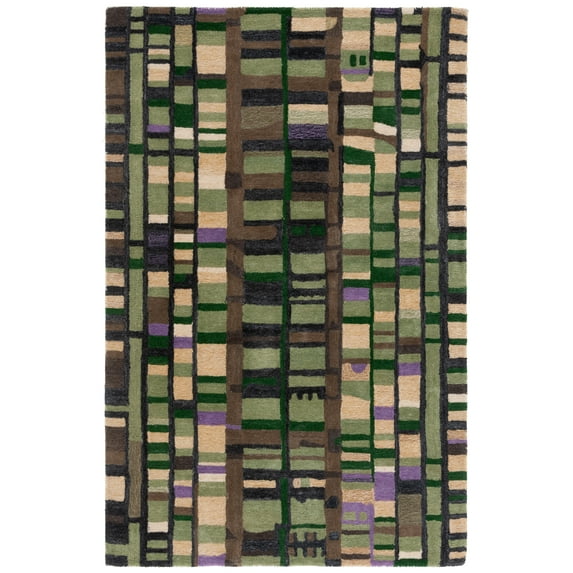 SAFAVIEH Rodeo Drive Vonda Abstract Area Rug, Green/Purple, 3' x 5'