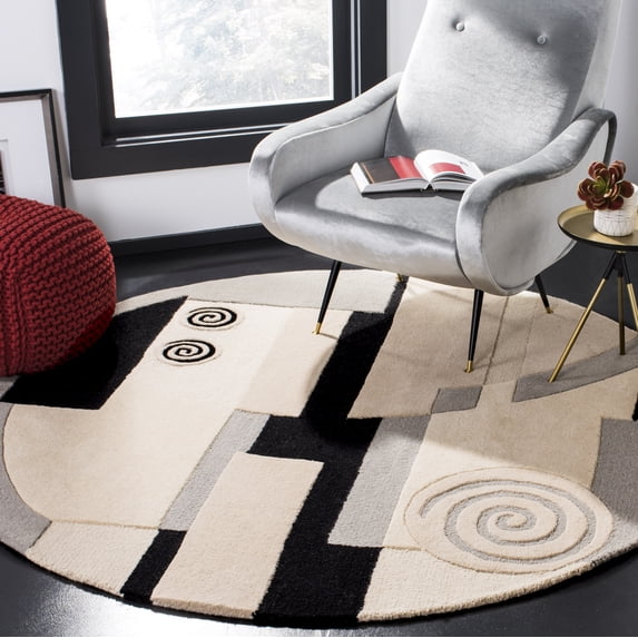SAFAVIEH Rodeo Drive Wayne Abstract Wool Area Rug, Multi, 7'9" x 7'9" Round