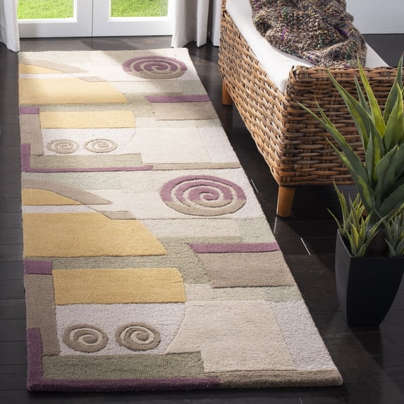 SAFAVIEH Rodeo Drive Wayne Abstract Wool Runner Rug, Beige, 2'6" x 12'