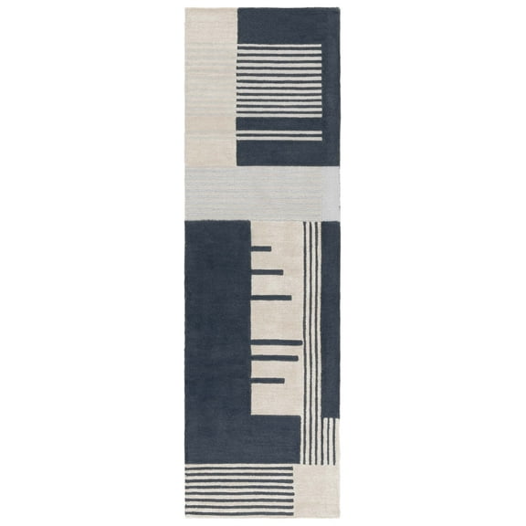 SAFAVIEH Rodeo Drive Yasim Abstract Runner Rug, Navy/Ivory, 2'3" x 8'