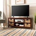 thumbnail image 1 of SAFAVIEH Rooney Solid Entertainment Unit with 4 Wicker Baskets, Cherry, 1 of 12