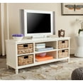 thumbnail image 1 of SAFAVIEH Rooney Solid Entertainment Unit with 4 Wicker Baskets, Distressed White, 1 of 7