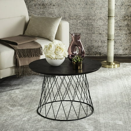 SAFAVIEH Roper Retro Mid-Century Wood End Table, Black