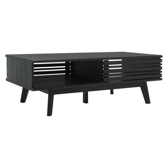 SAFAVIEH Rori Mid-Century Solid 2 Shelf Coffee Table, Black