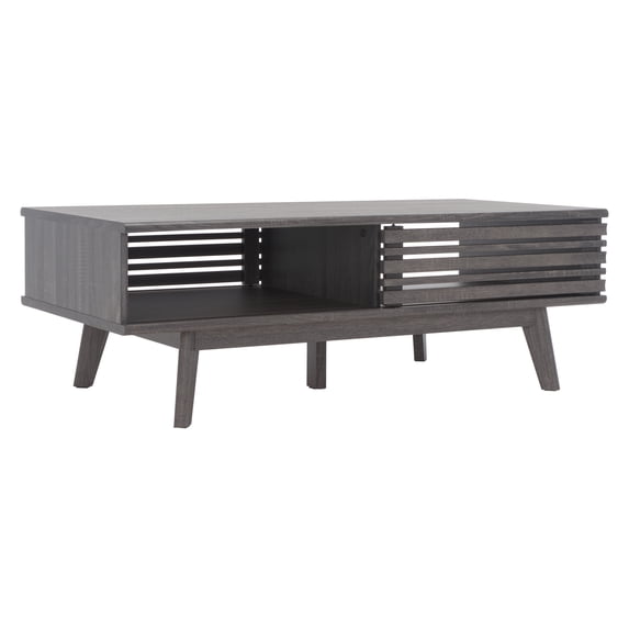 SAFAVIEH Rori Mid-Century Solid 2 Shelf Coffee Table, Distressed Black