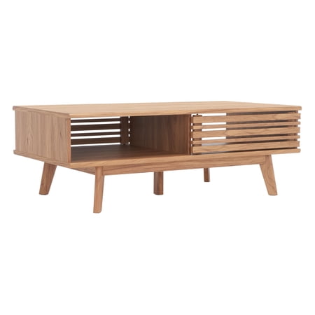 SAFAVIEH Rori Mid-Century Solid 2 Shelf Coffee Table, Oak