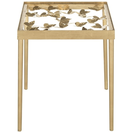 SAFAVIEH Rosalia Butterfly Side Table Gold / Clear
