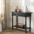 thumbnail image 1 of SAFAVIEH Rosemary 2-Drawer Console Table Distressed Black, 1 of 7