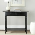 thumbnail image 1 of SAFAVIEH Rosemary Solid Contemporary 2 Drawer Console with Shelf, Distressed Black, 1 of 5