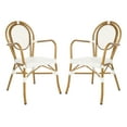 thumbnail image 1 of SAFAVIEH Rosen Outdoor Patio Stacking Arm Chair, White, Set of 2, 1 of 11