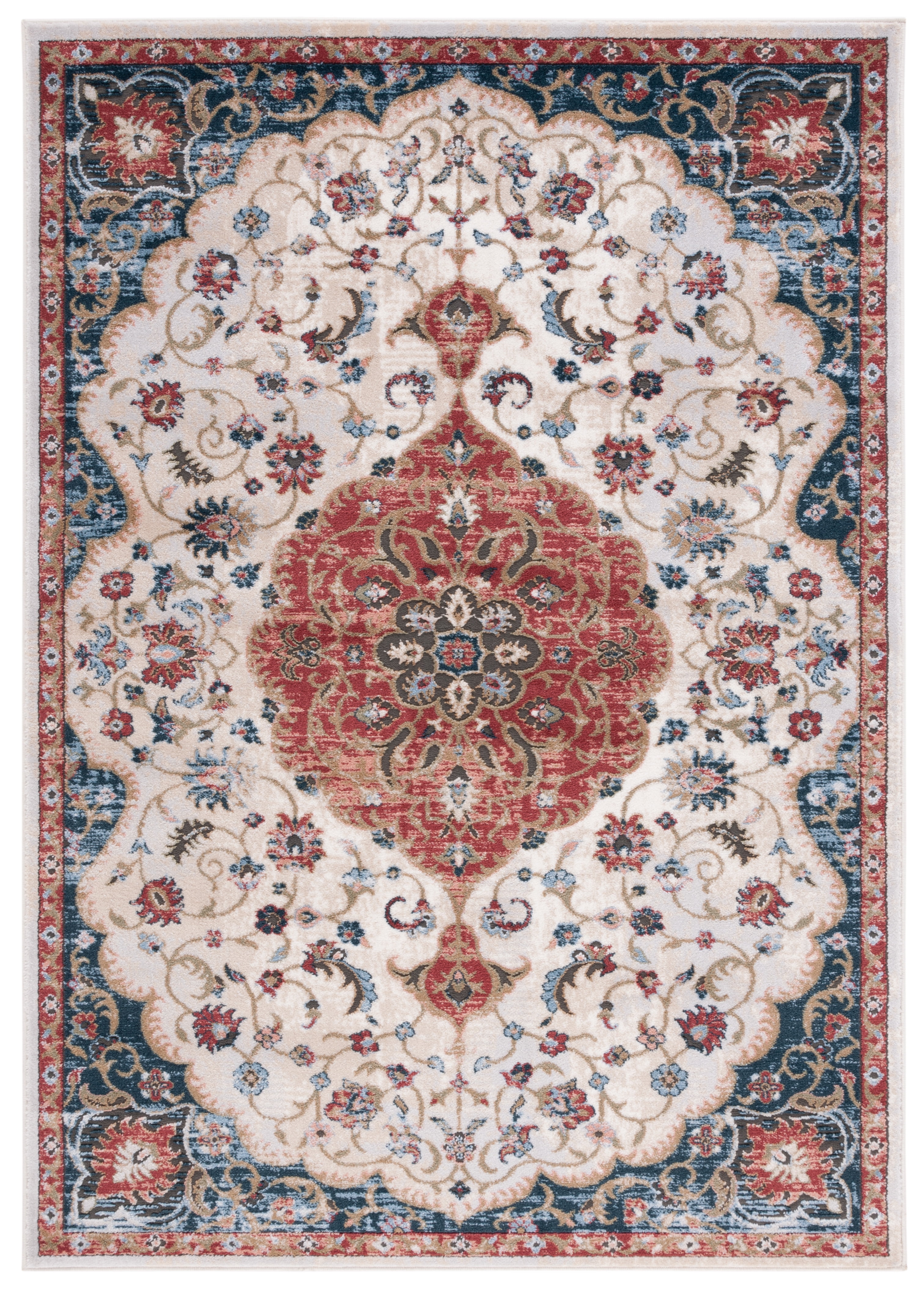 SAFAVIEH Rosewood Altan Medallion Area Rug, Ivory/Red, 4' x 6'