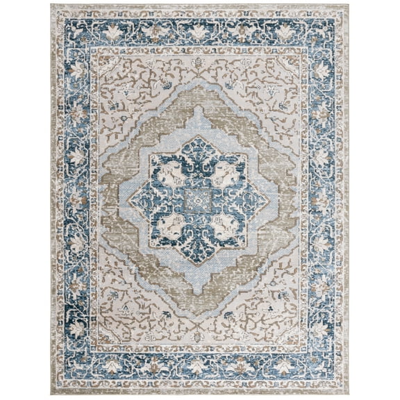 SAFAVIEH Rosewood Flowers Medallion Area Rug, Ivory/Green, 8' x 10'