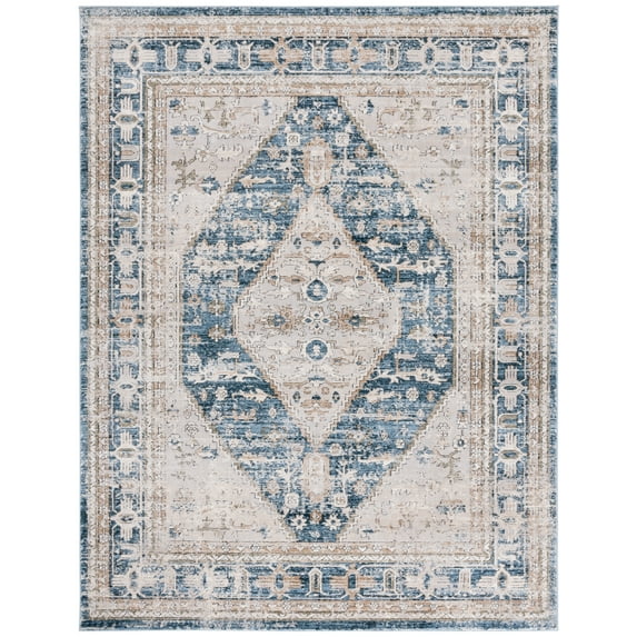 SAFAVIEH Rosewood Zander Medallion Area Rug, Ivory/Blue, 9' x 12'