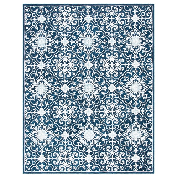 SAFAVIEH Roslyn Aleta Geometric Area Rug, Navy/Light Blue, 11' x 15'