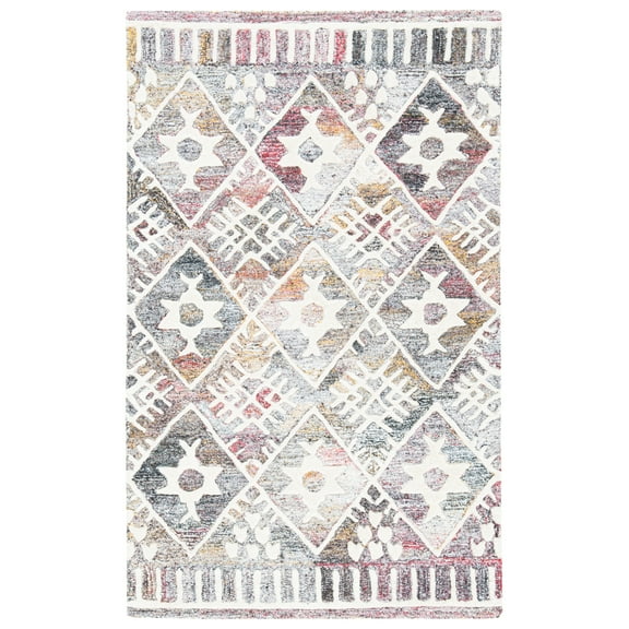 SAFAVIEH Roslyn Desi Geometric Area Rug, Red/Ivory, 4' x 6'