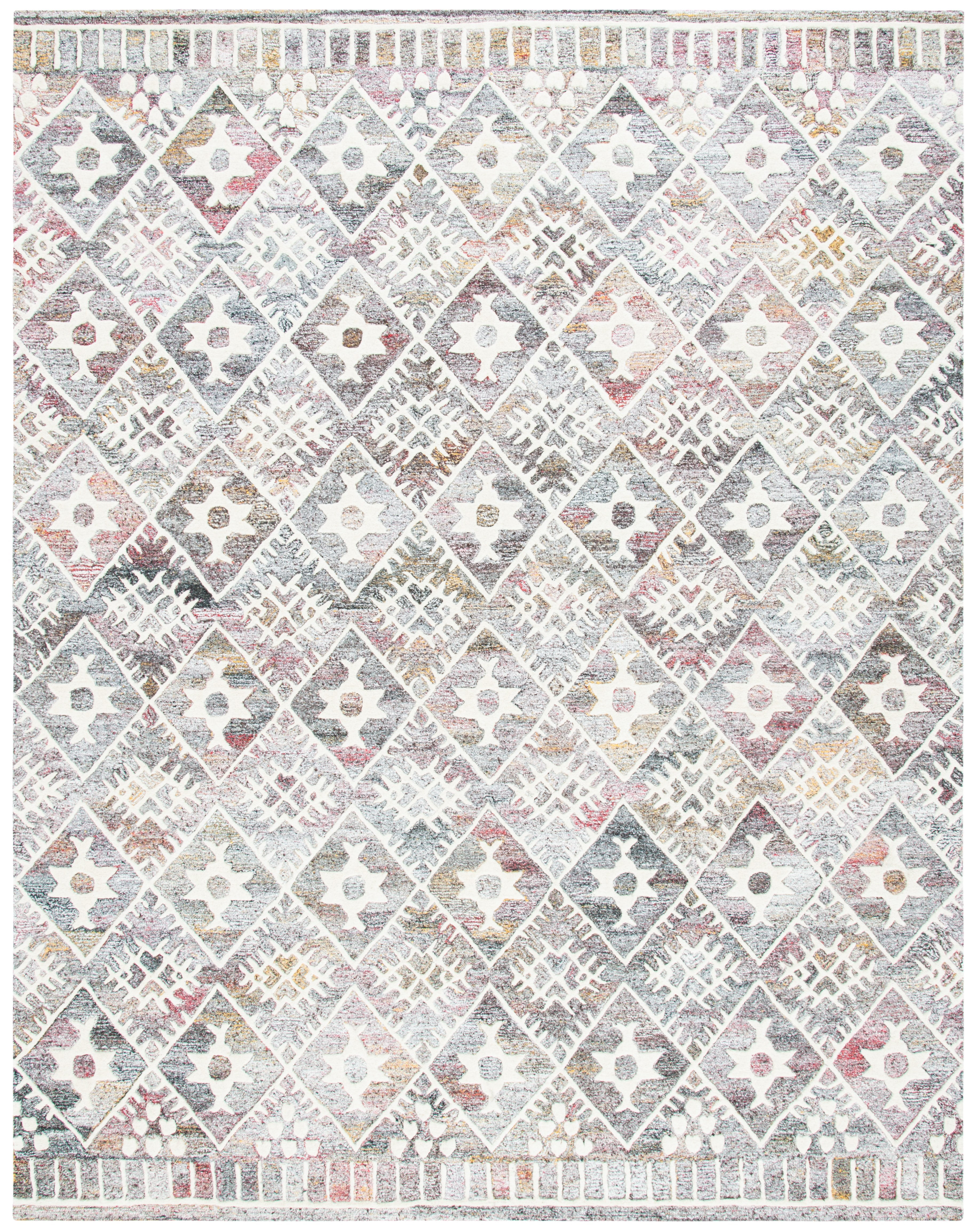 SAFAVIEH Roslyn Desi Geometric Area Rug, Red/Ivory, 8' x 10'