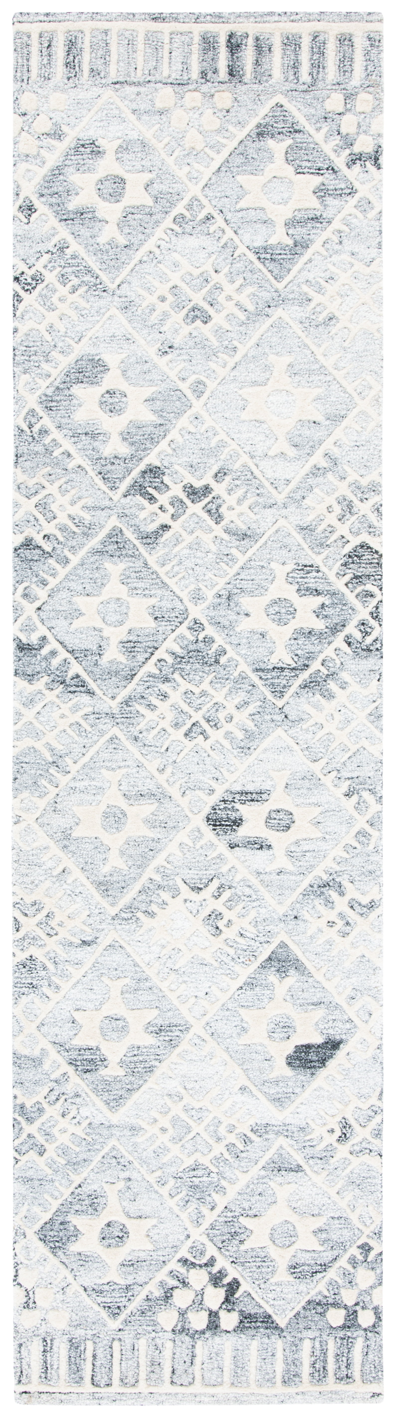 Ivory and Gray Hand-Tufted Wool Area Rug