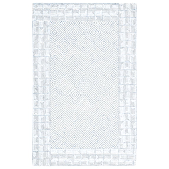 SAFAVIEH Roslyn Kaelee Geometric Area Rug, Light Blue/Ivory, 3' x 5'