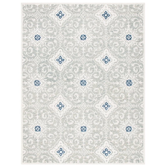 SAFAVIEH Roslyn Lalia Abstract Area Rug, Ivory/Blue, 3' x 5'
