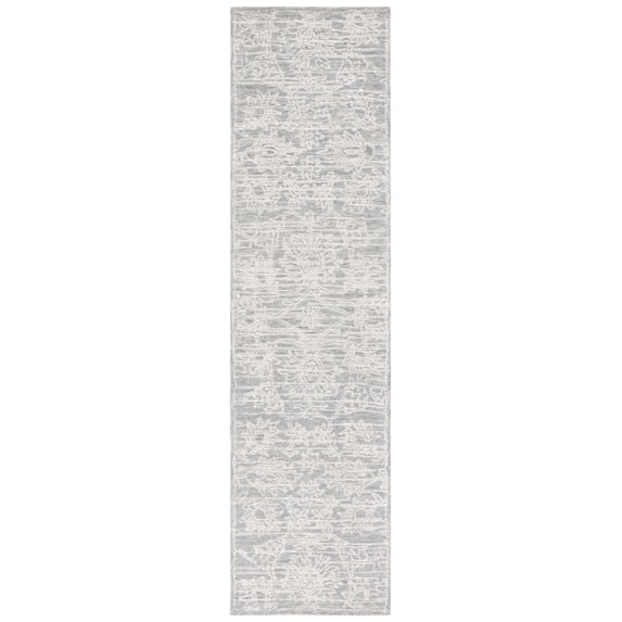 SAFAVIEH Roslyn Olivia Abstract Runner Rug, Light Grey/Ivory, 2'3" x 9'