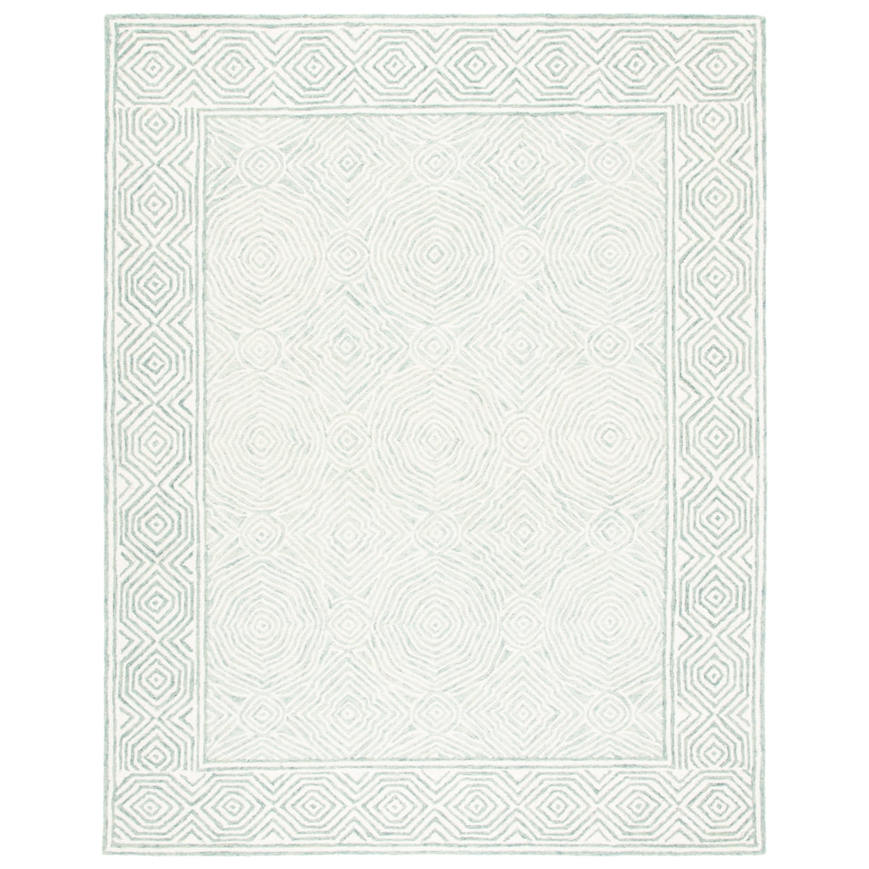 Handmade Blue Wool 8' x 10' Tufted Area Rug