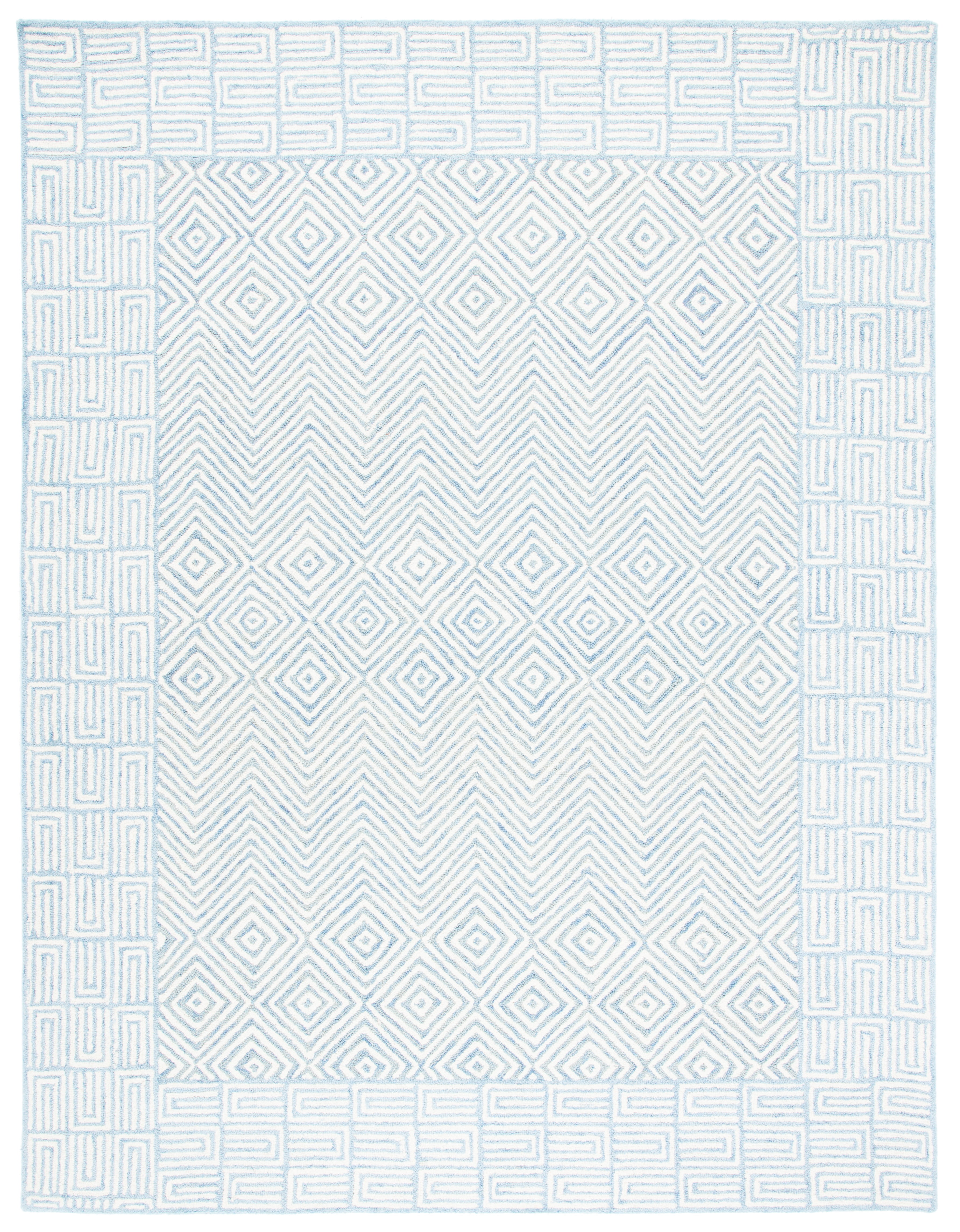 Hand-Tufted Artisan Wool Rug in Light Blue 8' x 10'