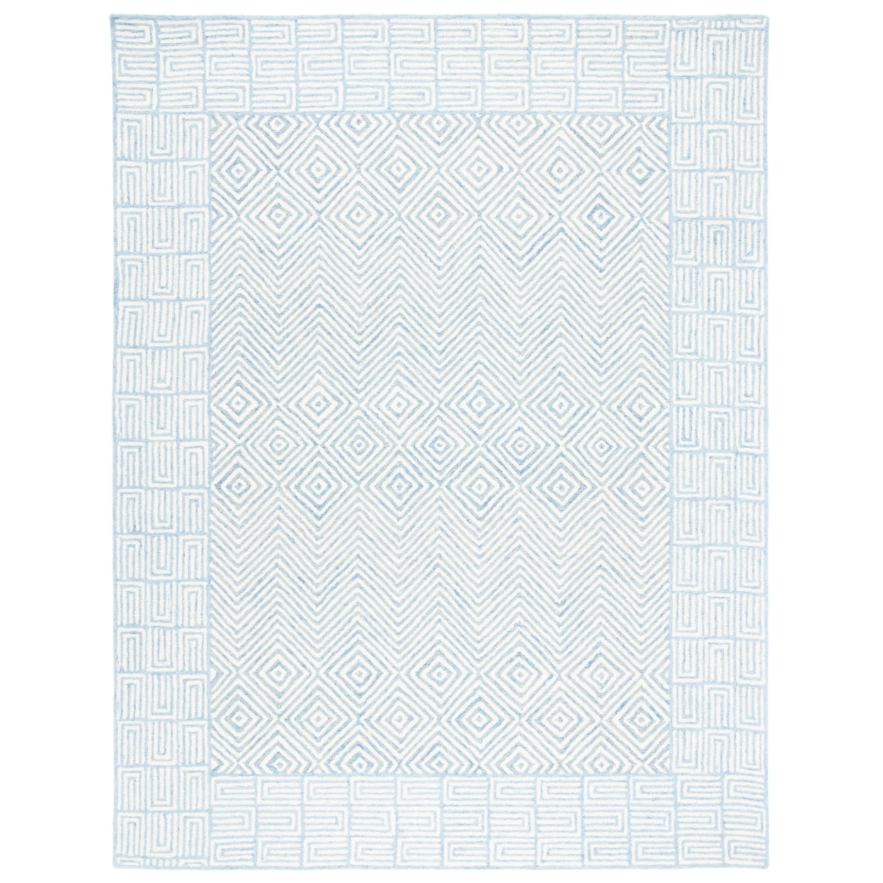 Hand-Tufted Artisan Wool Rug in Light Blue 8' x 10'
