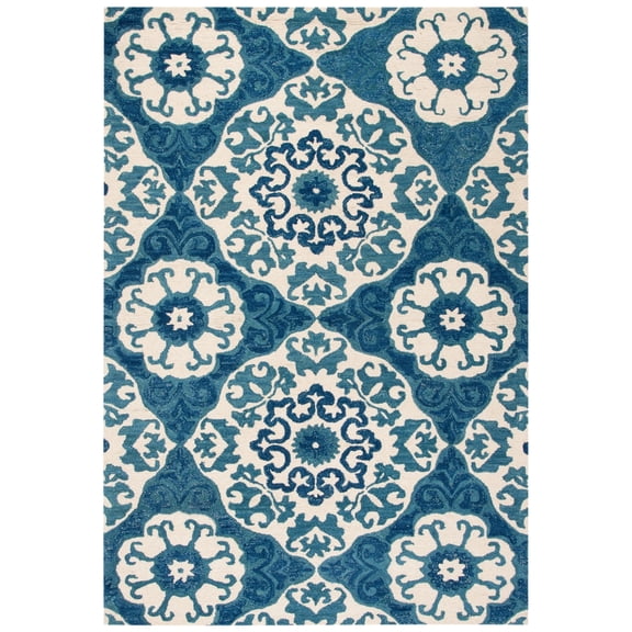 SAFAVIEH Roslyn ROS525A Handmade Blue / Ivory Rug