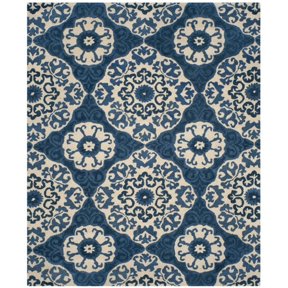 SAFAVIEH Roslyn ROS525A Handmade Blue / Ivory Rug