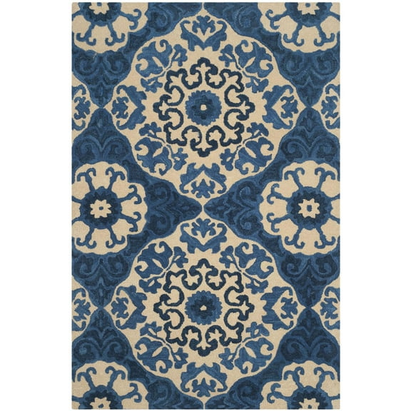 SAFAVIEH Roslyn ROS525A Handmade Blue / Ivory Rug