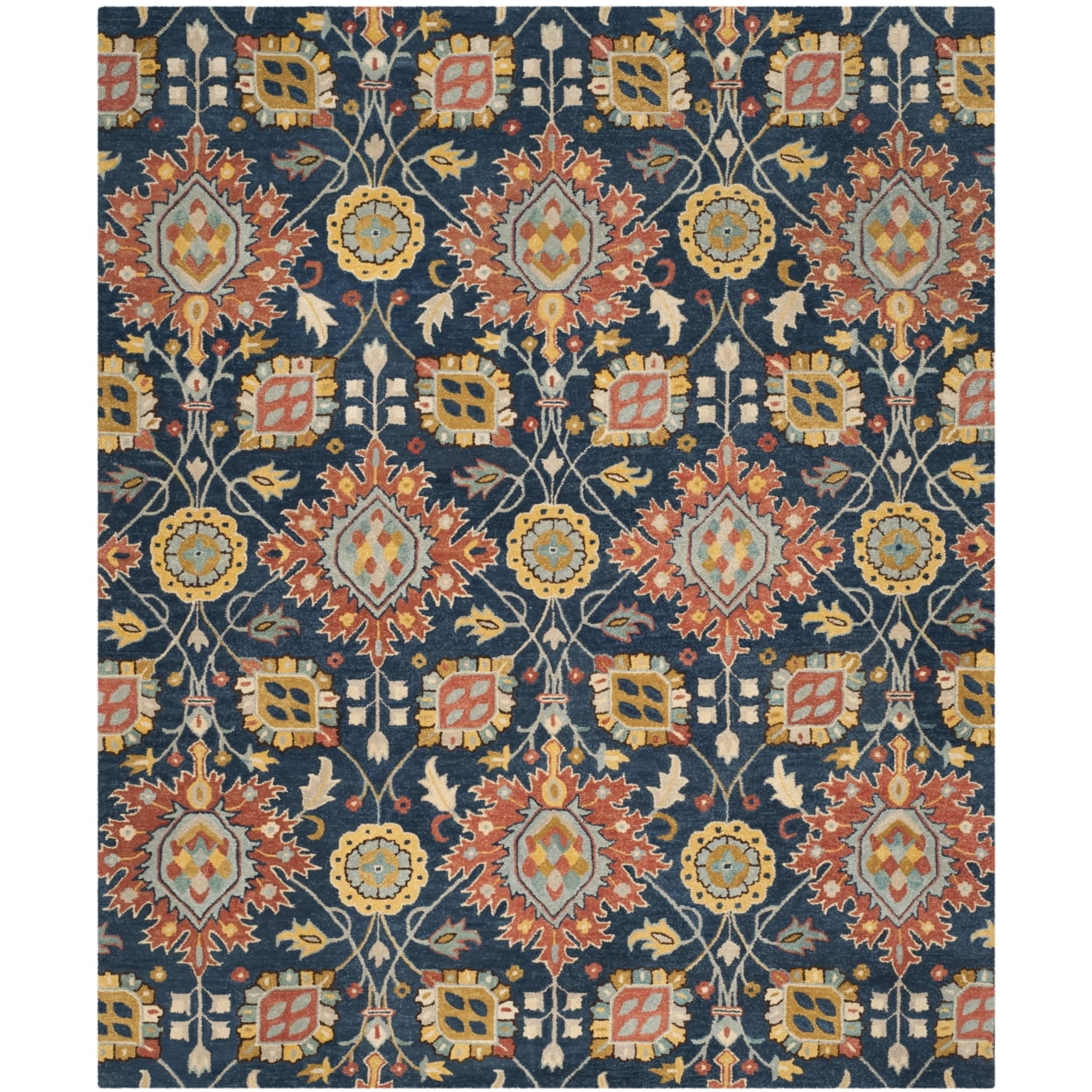Handmade Blue Wool 8' x 10' Tufted Area Rug