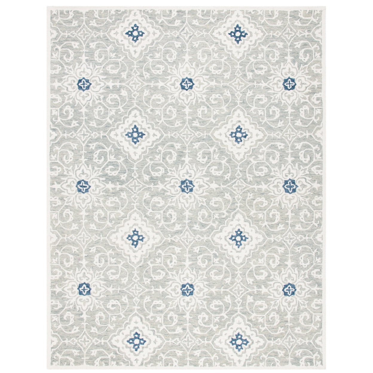 Handmade Blue Wool Tufted Reversible 8' x 10' Rug