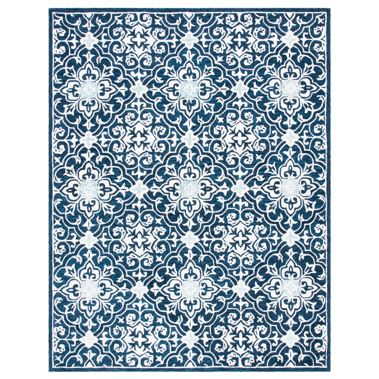 Hand-Tufted Americana Light Blue Wool Area Rug - 9' x 12'