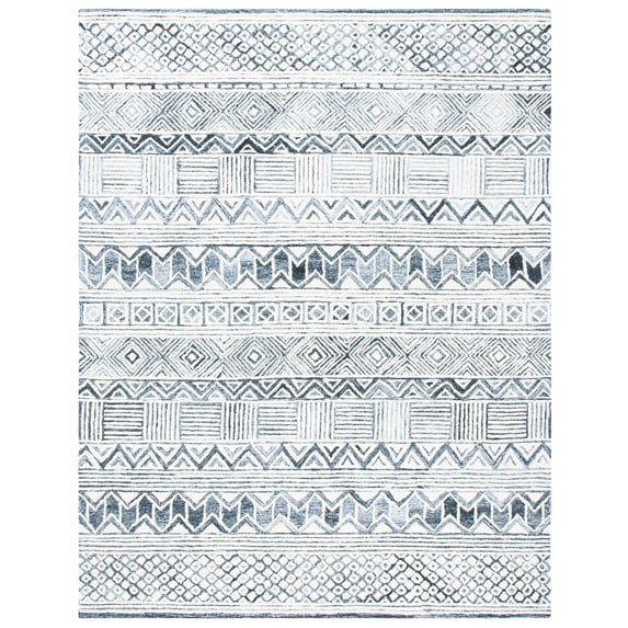 SAFAVIEH Roslyn Raynard Geometric Area Rug, Black/Ivory, 8' x 10'