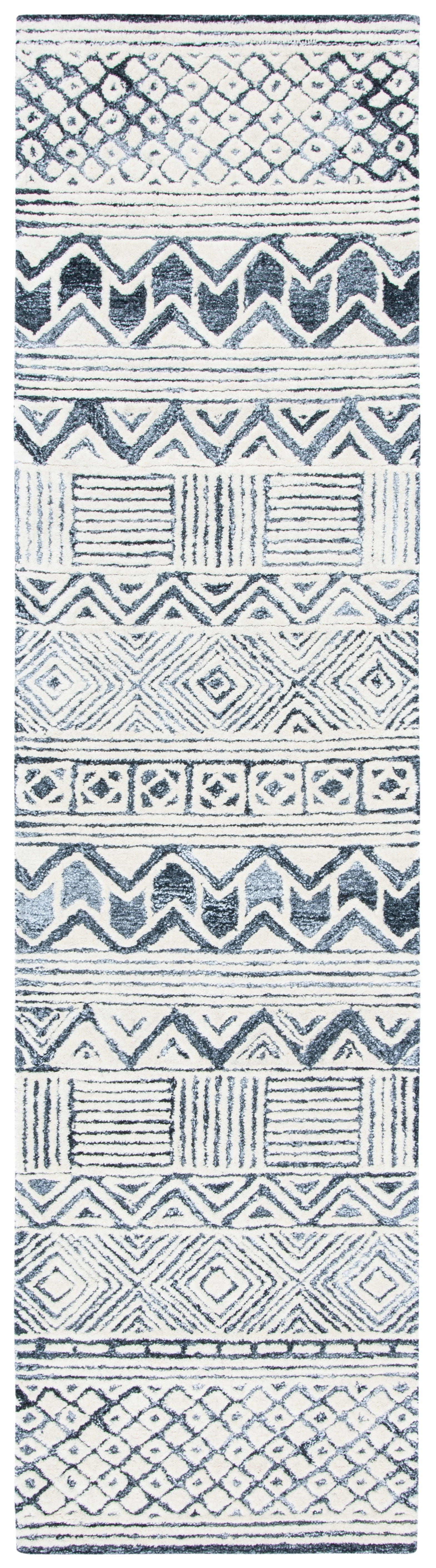 Roslyn Black and Ivory Hand-Tufted Wool Area Rug